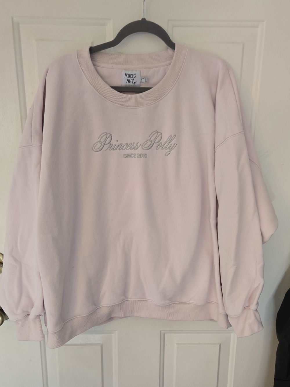 Princess Polly Pale Pink Embroidered Sweatshirt